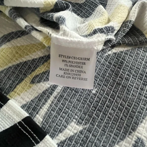 Fred David Stylish Black and Lime Short Sleeve Women's Blouse Size XL - Picture 12 of 16